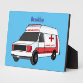Niedlicher roter Krankenwagen Cartoon Fotoplatte (Seite)