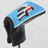 Niedlicher roter Krankenwagen Cartoon Golf Headcover (3/4 Vorderseite)