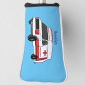 Niedlicher roter Krankenwagen Cartoon Golf Headcover (Rotieren 90)