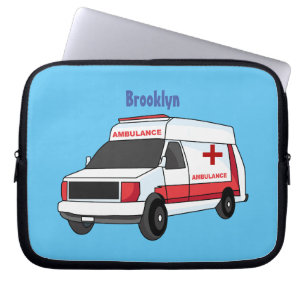 Niedlicher roter Krankenwagen Cartoon Laptopschutzhülle