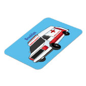 Niedlicher roter Krankenwagen Cartoon Magnet (Linke Seite)