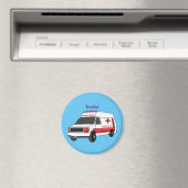Niedlicher roter Krankenwagen Cartoon Magnet (In Situ (Geschirrspüler))