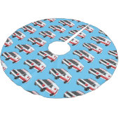 Niedlicher roter Krankenwagen Cartoon Polyester Weihnachtsbaumdecke (Schrägansicht)