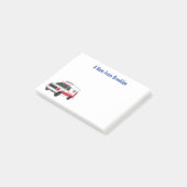 Niedlicher roter Krankenwagen Cartoon Post-it Klebezettel (angewinkelt)