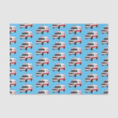 Niedlicher roter Krankenwagen Cartoon Seidenpapier (Vorderseite)