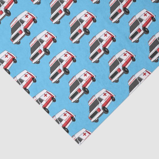 Niedlicher roter Krankenwagen Cartoon Seidenpapier (Ausschnitt)