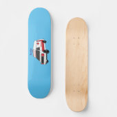 Niedlicher roter Krankenwagen Cartoon Skateboard (Vorderseite)