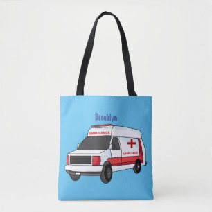 Niedlicher roter Krankenwagen Cartoon Tasche