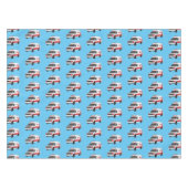 Niedlicher roter Krankenwagen Cartoon Tischdecke (Vorderseite (Horizontal))