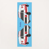 Niedlicher roter Krankenwagen Cartoon Yogamatte (Vorderseite)