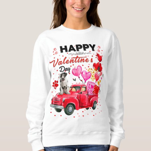 Niedlicher roter Lkw Großes Tannentag Sweatshirt (Vorderseite)