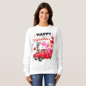 Niedlicher roter Lkw Großes Tannentag Sweatshirt (Vorne ganz)