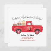 Niedlicher roter Lkw Wir haben Ferien verlegt neue Ankündigung (Vorne/Hinten)