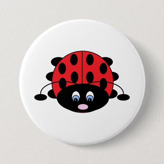 Niedlicher roter Marienkäfer-Knopf Button (Vorderseite)