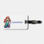 Niedlicher roter Meerjungfrau Thunder_Cove Gepäckanhänger (Rückseite horizontal)