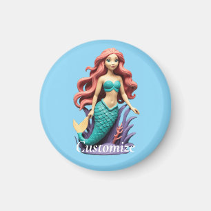 Niedlicher roter Meerjungfrau Thunder_Cove Magnet
