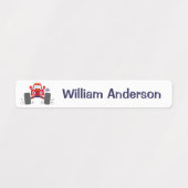 Niedlicher Roter Monster Truck Personalisierter Na Etiketten (Design 2)