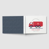 Niedlicher roter Müllwagen Kinder jeden Geburtstag Gästebuch (Voll)
