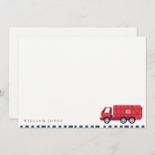 Niedlicher roter Müllwagen Kinder jeden Geburtstag Mitteilungskarte (Vorne/Hinten)