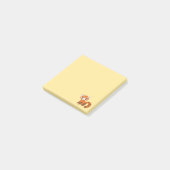 Niedlicher roter Panda auf Gelb Post-it Klebezettel (angewinkelt)
