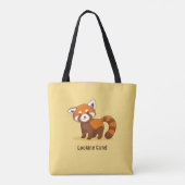 Niedlicher Roter Panda auf Gelb Tasche (Rückseite)