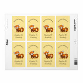 Niedlicher roter Panda auf gelbem Buchzeichen (Vorne)