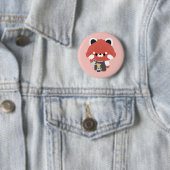 Niedlicher Roter Panda Barista Button (Beispiel)