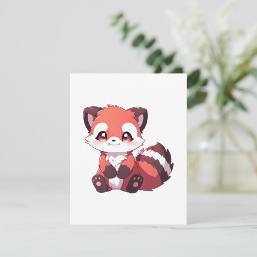 niedlicher roter Panda Begleitkarte (Stehend Vorderseite)