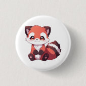 niedlicher roter Panda Button (Vorderseite)