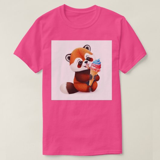 Niedlicher roter Panda-Eis T-Shirt (Design vorne)