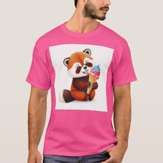 Niedlicher roter Panda-Eis T-Shirt