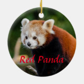 Niedlicher Roter Panda-Feuerfuchs Keramik Ornament (Hinten)