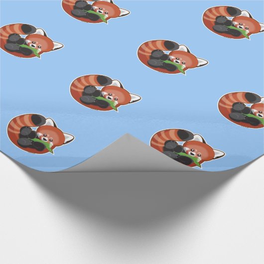 Niedlicher roter Panda Geschenkpapier (Ecke)