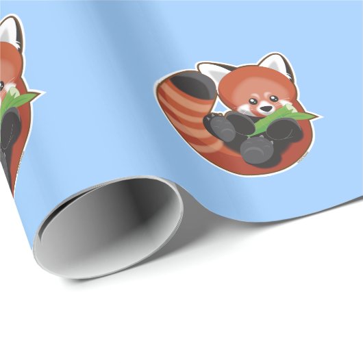 Niedlicher roter Panda Geschenkpapier (Rolleneckpunkt)