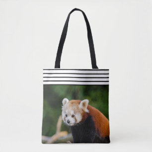 Niedlicher roter Panda gestreift Tasche