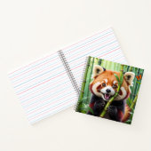 Niedlicher Roter Panda im Kawaii-Stil mit einem gr Notizblock (Innenseite)