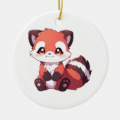 niedlicher roter Panda Keramik Ornament (Vorne)