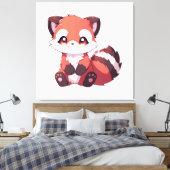 niedlicher roter Panda Leinwanddruck (Insitu (Schlafzimmer))