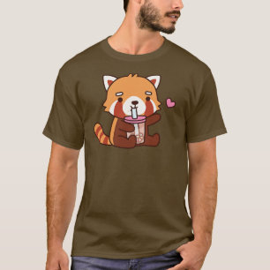 Niedlicher Roter Panda Lieben Blubble Tee