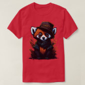 niedlicher roter Panda mit Hut 3 T-Shirt (Design vorne)