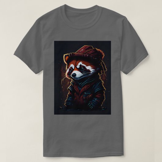 niedlicher roter Panda mit Hut T-Shirt (Design vorne)