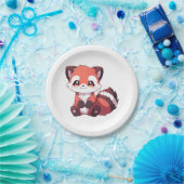 niedlicher roter Panda Pappteller (Party)