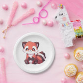 niedlicher roter Panda Pappteller (Party)