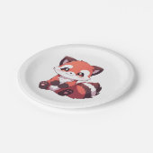 niedlicher roter Panda Pappteller (Schrägansicht)