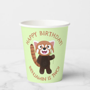 Niedlicher roter Panda personalisierter Cartoon Ge Pappbecher