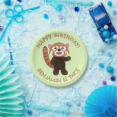 Niedlicher roter Panda personalisierter Cartoon Ge Pappteller (Party)