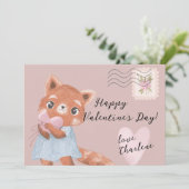 Niedlicher Roter Panda Postbrief Valentinstag Feiertagskarte (Stehend Vorderseite)