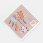 Niedlicher Roter Panda Postbrief Valentinstag Serviette (Ecke)