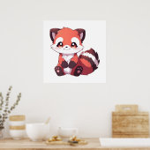 niedlicher roter Panda Poster (Küche)