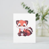 niedlicher roter Panda Postkarte (Stehend Vorderseite)